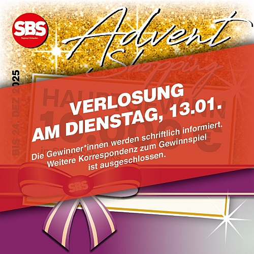 Termin Hauptverlosung: Dienstag, 13.01.2026