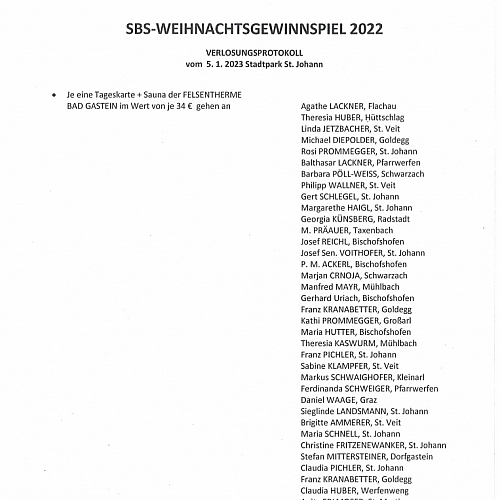SBS-WEIHNACHTSGEWINNSPIEL 10.000€