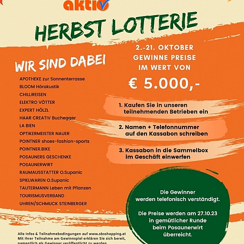 Herbstlotto in Schwarzach!