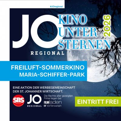 Ab 9. Juli beginnt wieder das beliebte JOregional Sommerkino, jeden 2. Donnerstag immer ab 20.30 Uhr bzw. 20.15 Uhr im Pavillon...
